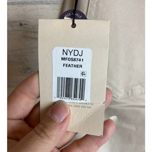 NYDJ Women’s 2 Beige Feather Straight Roll Cuff Utility Cargo Denim Pants NWT - Picture 6 of 8
